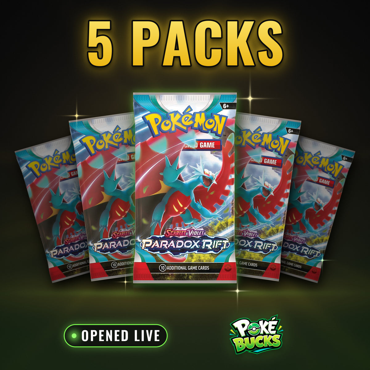 Paradox Rift - 5 Pokémon Booster Packs