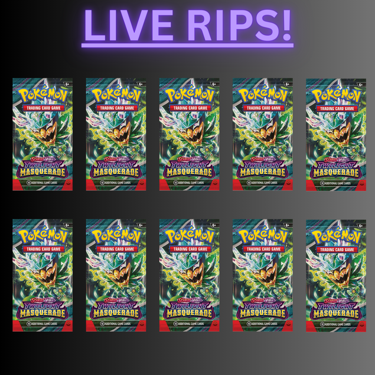 LIVE - (10) TWILIGHT MASQUERADE BOOSTER PACKS